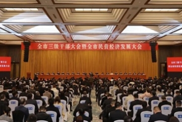 张毓强总裁参与黄冈市三级干部大会暨全市民营经济发展大会并讲话